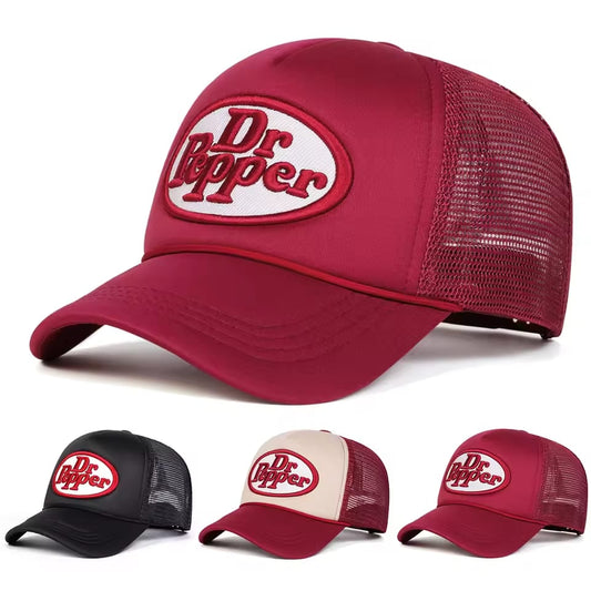 Unisex Dr Prpper Letter Embroidery Baseball Net Caps Spring Summer Outdoor Adjustable Casual Hats Dad Hat Sunscreen Hats